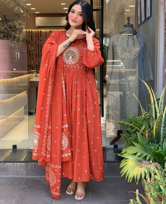 ASCREATION Printed Kurta, Trouser/Pant & Dupatta Set