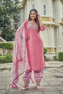 TRAHIMAM Women Kurti Pant Dupatta Set