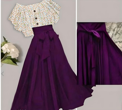 DHYEY CREATION Women Crop Top Skirt Set