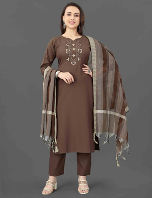 SoftTouch Embroidered Kurta, Trouser/Pant & Dupatta Set