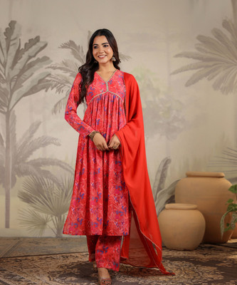 Janasya Women Kurta Palazzo Dupatta Set