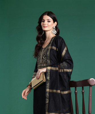 Indo Era Women Kurta Palazzo Dupatta Set