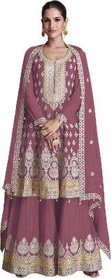 DEVAANSHFAB Georgette Embroidered Salwar Suit Material