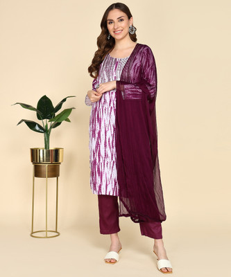HouseOfCommon Women Ethnic Top Churidar Dupatta Set