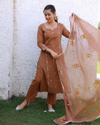 Aaghnya Fashion Women Kurta Pant Dupatta Set