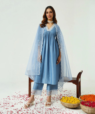 FIORRA Women Kurta Palazzo Dupatta Set