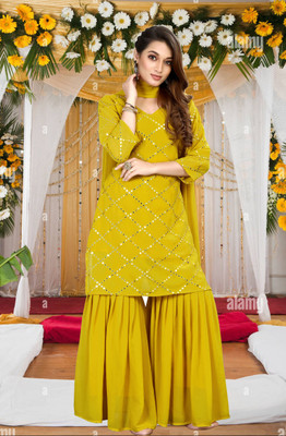 fivaniyo trends Women Kurta Sharara Dupatta Set