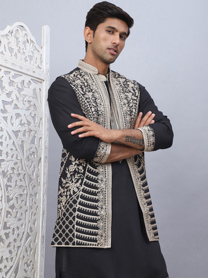 Jompers Men Kurta Pyjama Ethnic Jacket Set