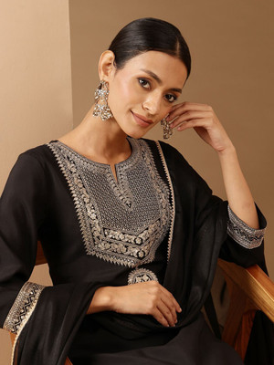 Janasya Women Kurti Pant Dupatta Set