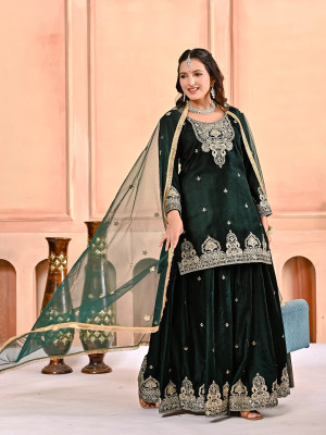 Mahi Fashion Women Kurta Sharara Dupatta Set