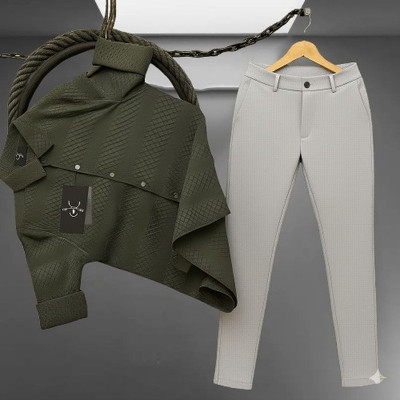Black Deer Men Shirt Pant Set
