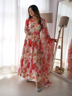 DiyaFab Anarkali Gown(Multicolor)