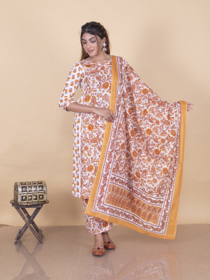 VIMOO Women Kurta Pant Dupatta Set