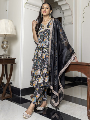 Janasya Women Kurta Palazzo Dupatta Set