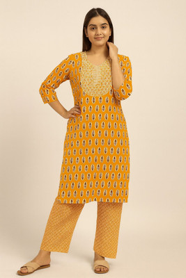 Riddhisworld Women Kurti Pant Set