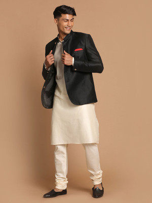 VASTRAMAY Men Kurta Pyjama Ethnic Jacket Set