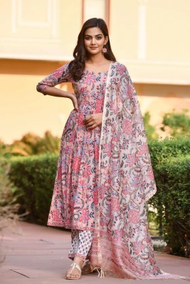 HA FASHION Anarkali Gown(Multicolor)