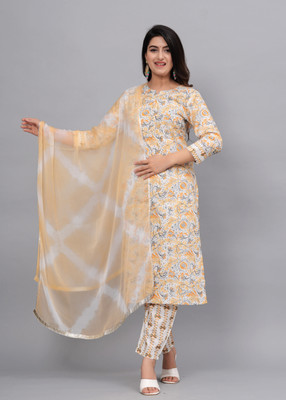 Fmkcreation Women Kurti Pant Dupatta Set