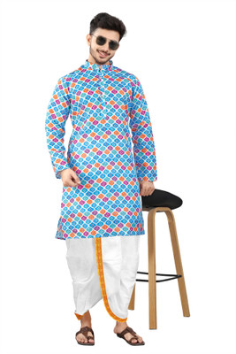 DHASU TRENDZ Men Kurta Dhoti Set