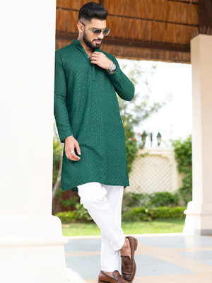 CRYSTALREVENUE Men Kurta Pyjama Set