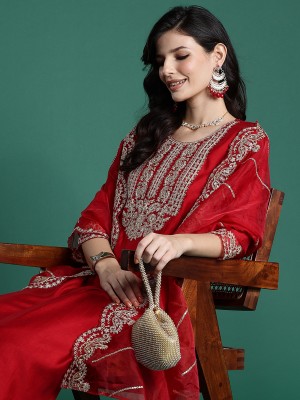 Indo Era Women Kurta Pant Dupatta Set