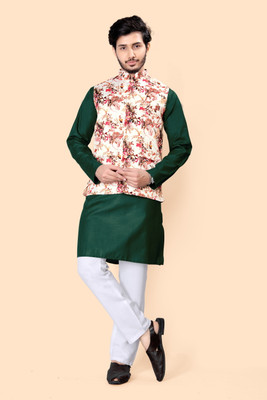 PARALLEL TIMES Men Kurta Pyjama Ethnic Jacket Set