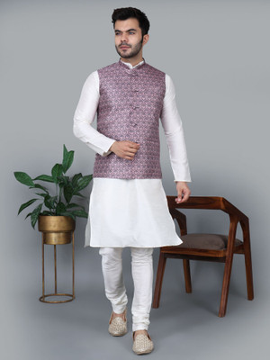 MAG Men Kurta Pyjama Ethnic Jacket Set