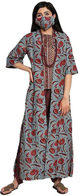 BIBA Women Ethnic Top Dhoti Pant Ethnic Jacket Set