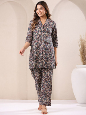 Janasya Women Kurti Pant Set