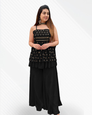 SANCIA Women Crop Top Palazzo Set