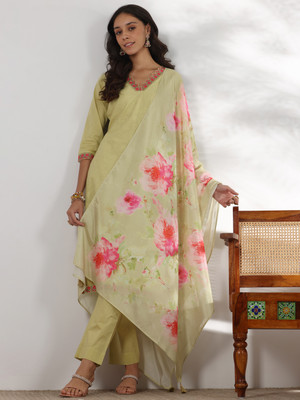 LIBAS Women Kurta Palazzo Dupatta Set