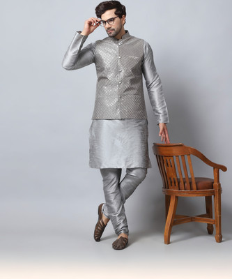 B BEN Men Kurta Pyjama Ethnic Jacket Set