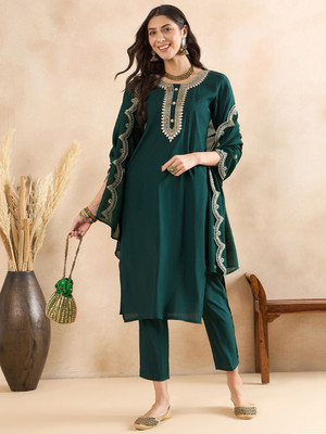 ANOUK Women Kurta Pyjama Attached Dupatta Set