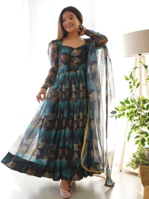ROYORA FASHION Anarkali Gown(Multicolor)