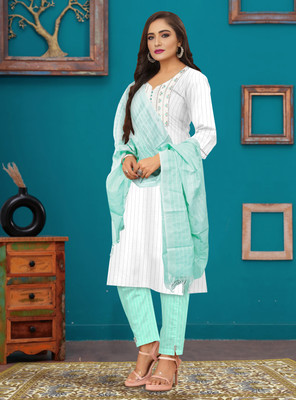 RIYCREATION Women Kurti Pant Dupatta Set