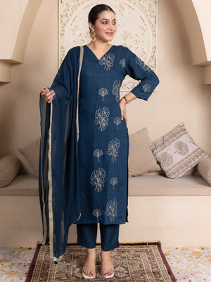 VredeVogel Embroidered Kurta, Trouser/Pant & Dupatta Set