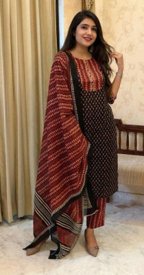 HouseOfCommon Women Kurti Churidar Dupatta Set