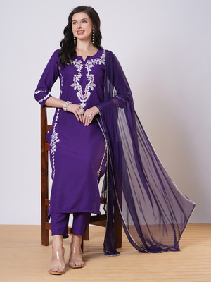 Tasrika Embroidered Kurta, Trouser/Pant & Dupatta Set