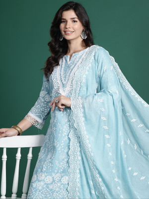 Indo Era Women Kurta Pant Dupatta Set