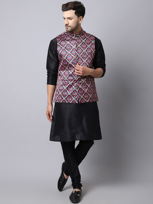 BANHUSSAIN Men Kurta Pyjama Ethnic Jacket Set