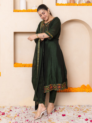VredeVogel Embroidered Kurta, Trouser/Pant & Dupatta Set