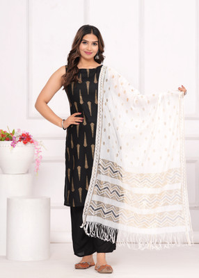 Lamba Creations Printed, Solid Kurta, Trouser/Pant & Dupatta Set