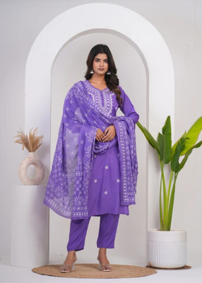 Pink World Women Kurti Pant Dupatta Set