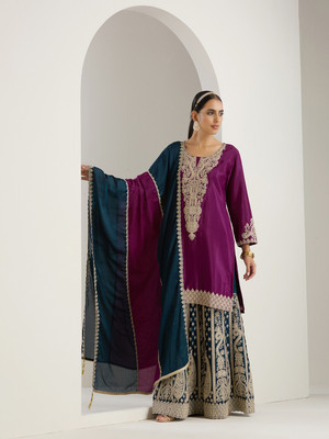Ishin Women Kurta Sharara Dupatta Set