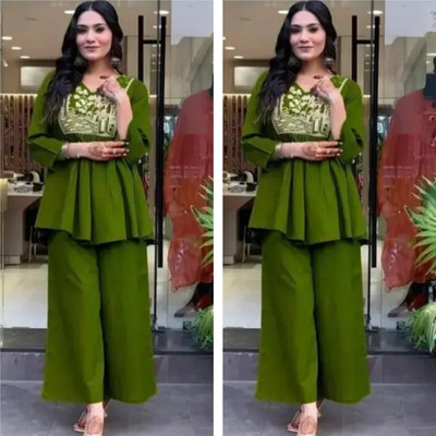 AKFASHIONAKIL Women Ethnic Top Pyjama Set