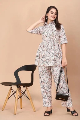 Mirosellycreation Women Ethnic Top Pant Set