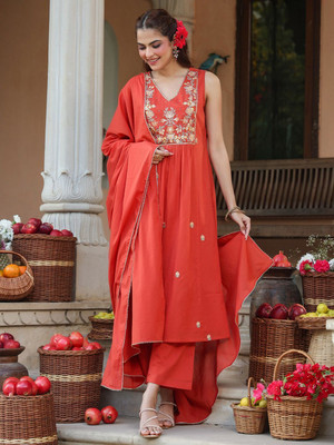 Janasya Women Kurta Pant Dupatta Set