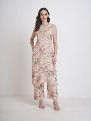 METRONAUT Women Floral Print Pink Night Suit Set