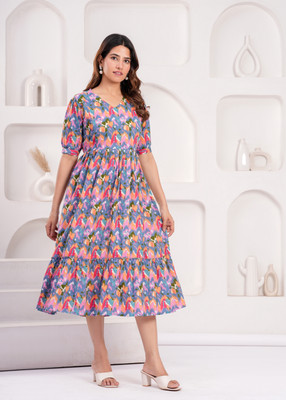 grinah fashion Flared/A-line Gown(Multicolor)