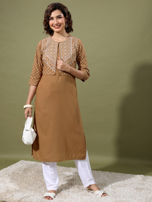 Vishudh Women Kurta Pant Ethnic Jacket Set